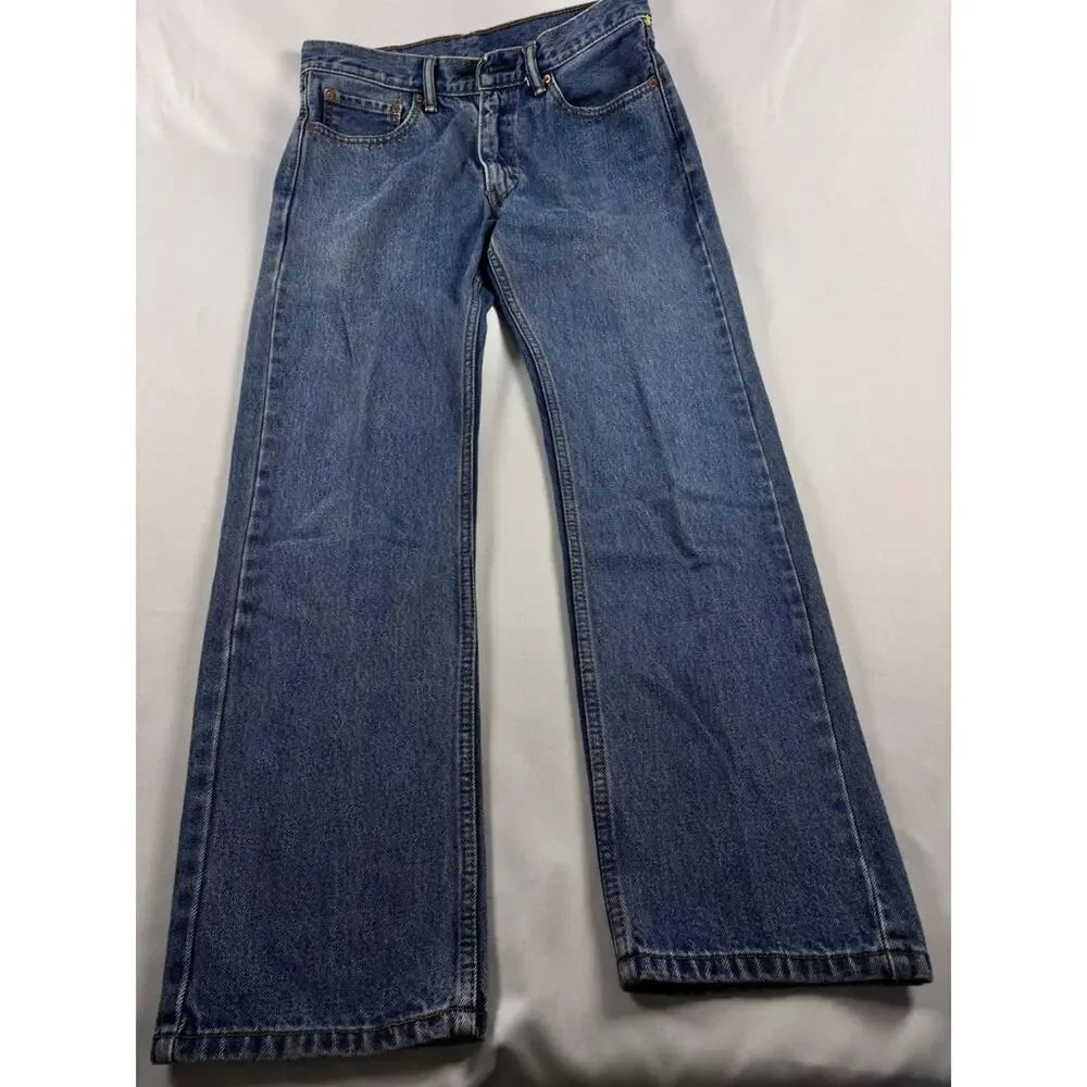 Levis‎ 505 Regular Fit Straight Leg Blue Denim Jeans Mens 32x32 Medium Wash